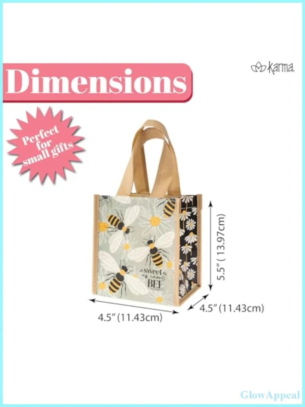 Karma Small Reusable Gift Bags with Handles Birthday Party Tote RPET